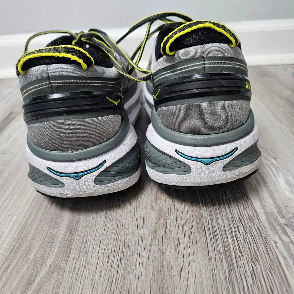 Hoka One One Bondi 4 Men 14 2E Wide Gray Yellow Running Shoes 1012562‎